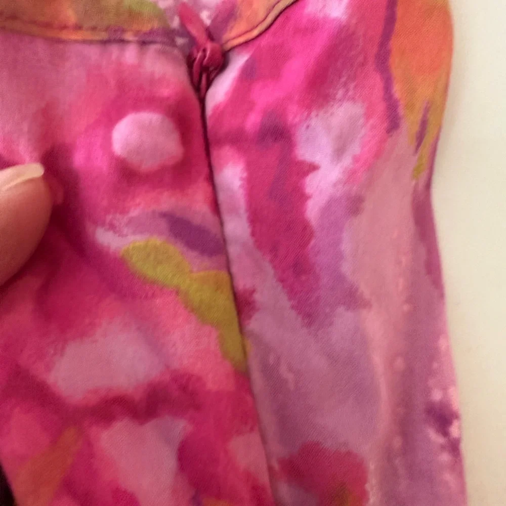 Floral Pink and Green Fit and Flare Sundress 6P